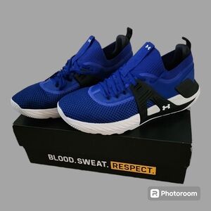 UA PROJECT ROCK 4, size 12.5, BLU/BLK